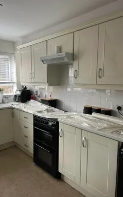 Process of kitchen getting painted