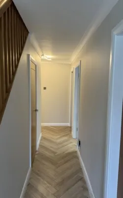 Painting hallway in home