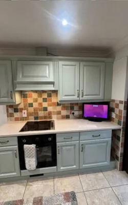 Green painted kitchen