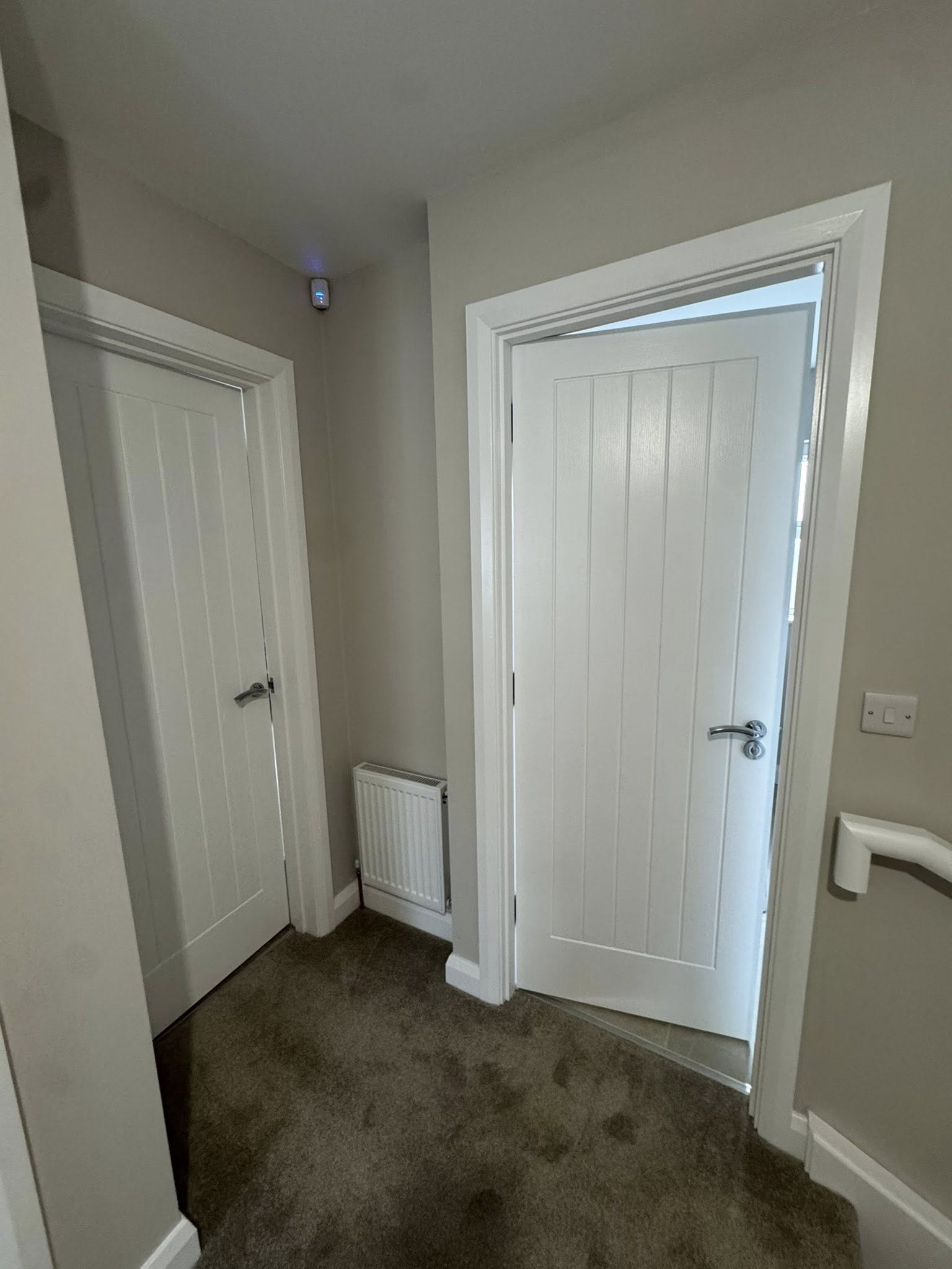 Fresh white painted doors