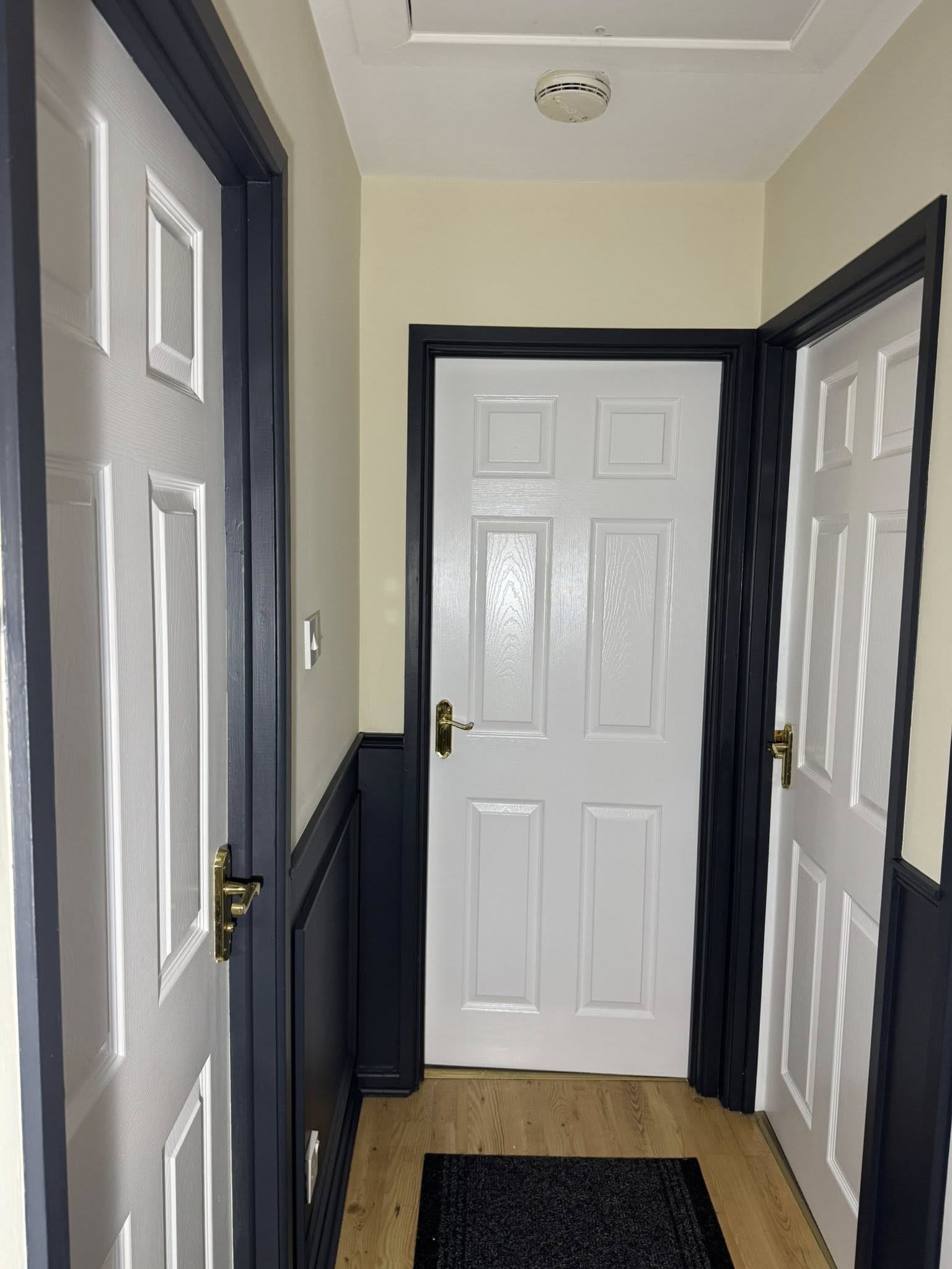 Navy and cream painted hallway